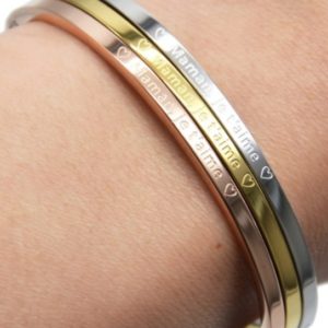 bracelet gravé ‘Maman je t’aime